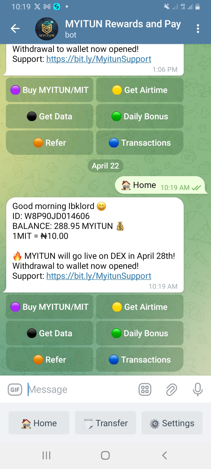 Myitun Bot Sample