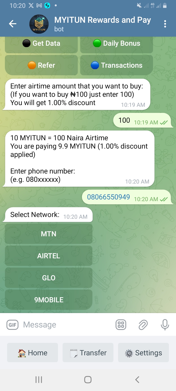 Myitun Bot Sample